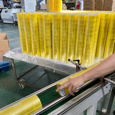 fita adesiva de embalagem BOPP amarelada transparente / transparente para caixa de cartão